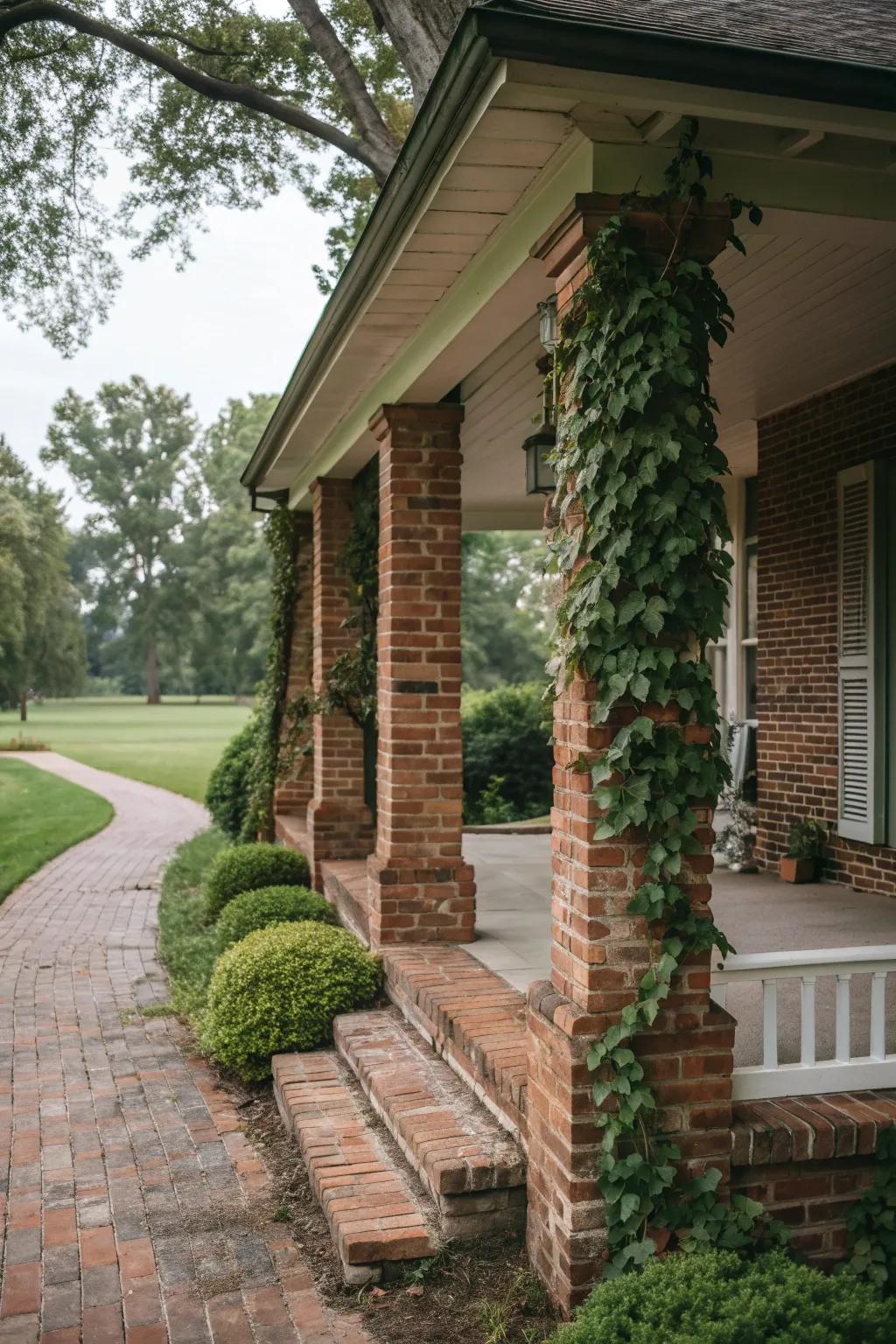 Brick covers add a timeless, classic touch to your porch posts.