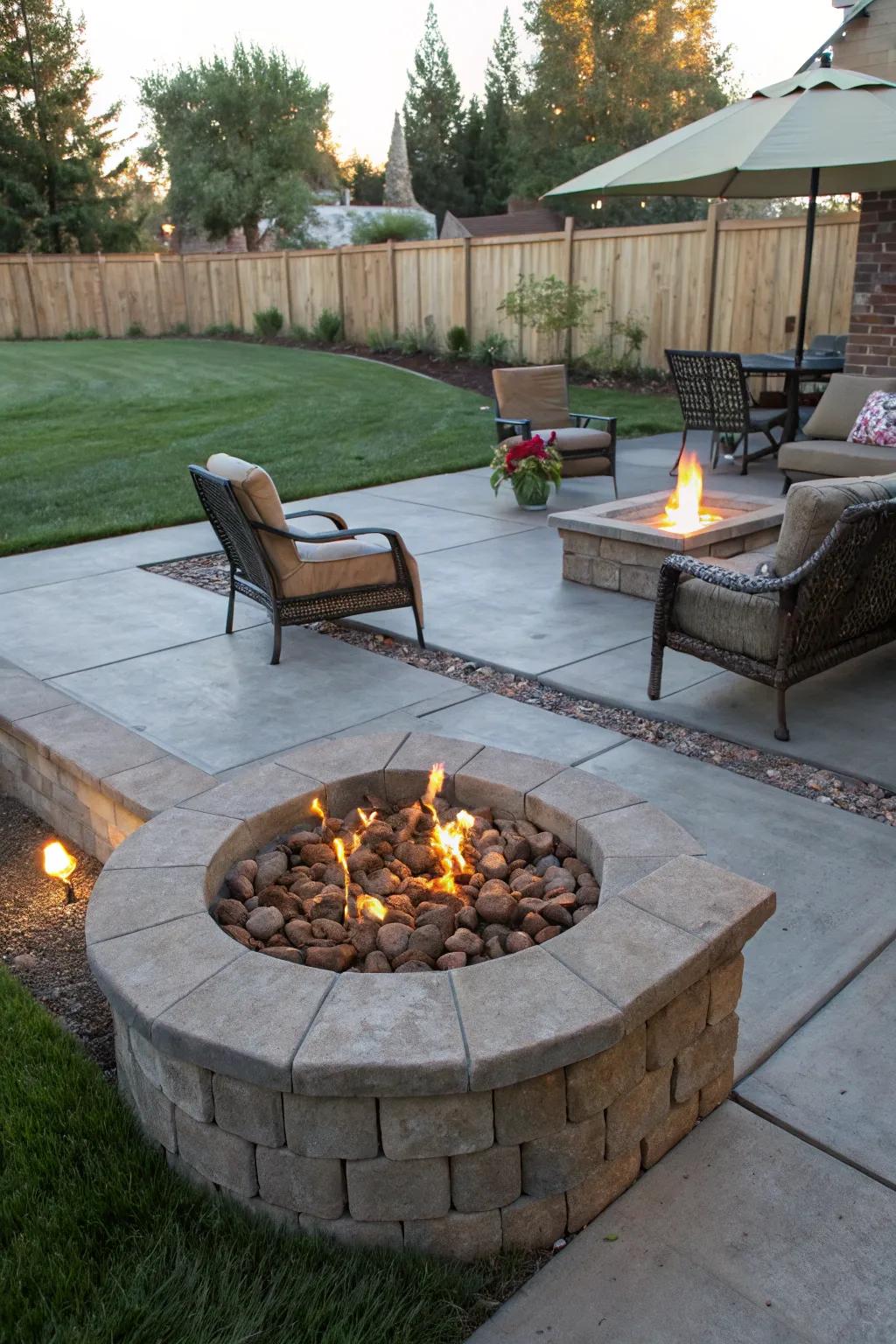 Heat-resistant materials safeguard and style your fire pit area.