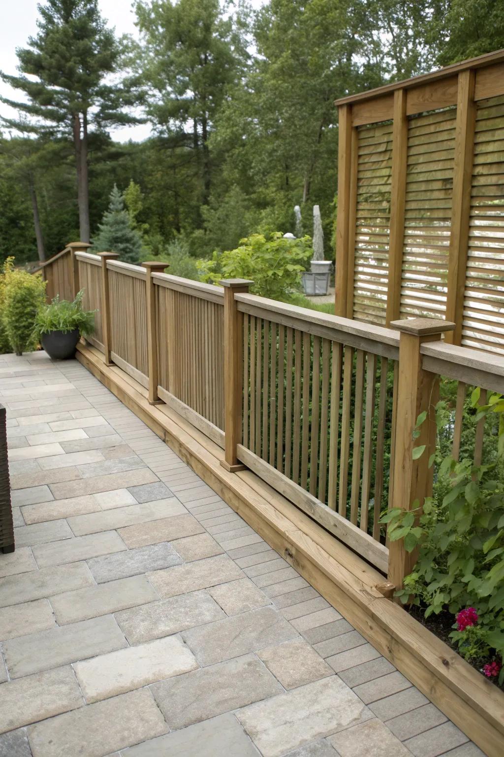 Cozy up your space with a privacy screen railing.