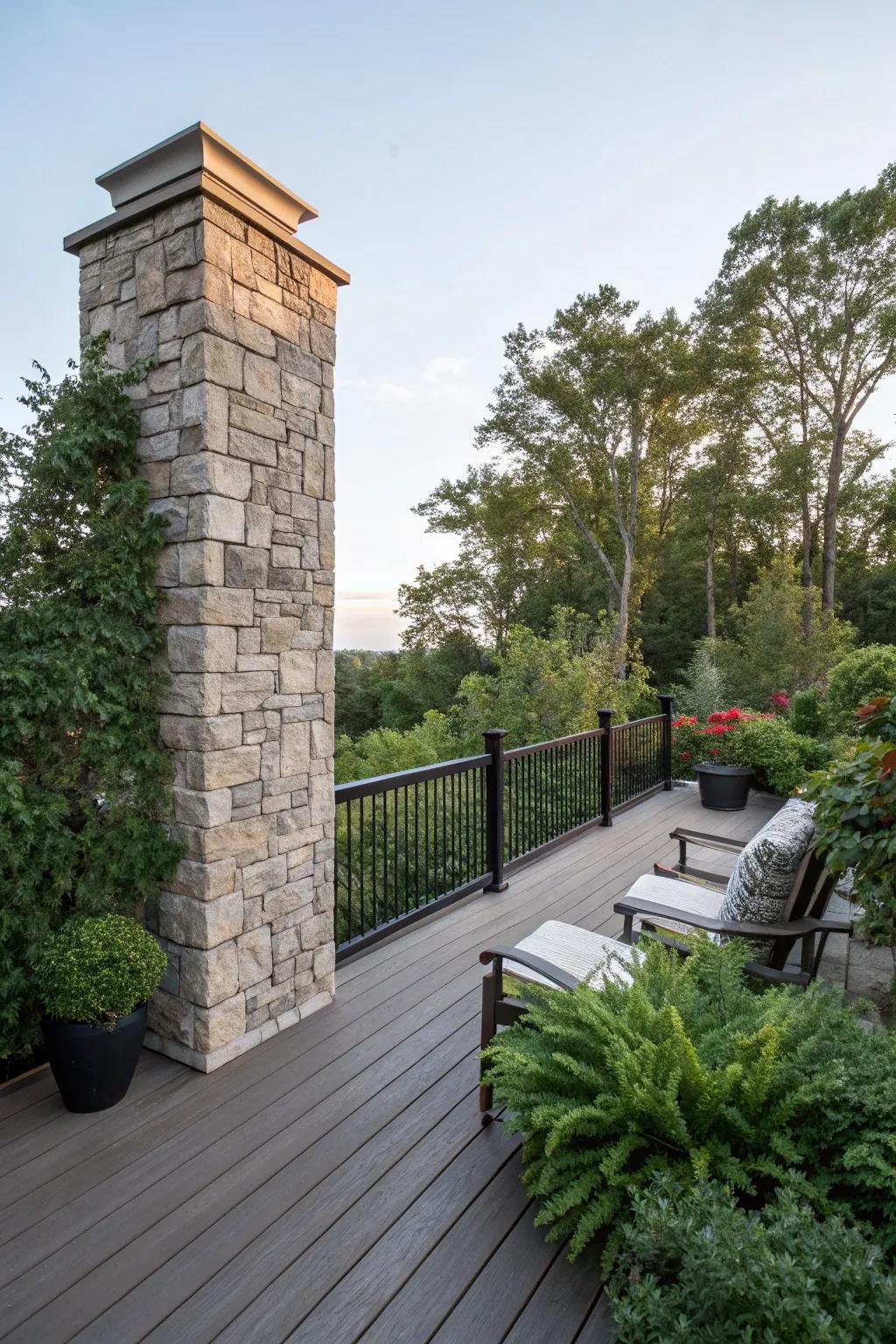 Stone walls provide a sturdy, elegant privacy solution.