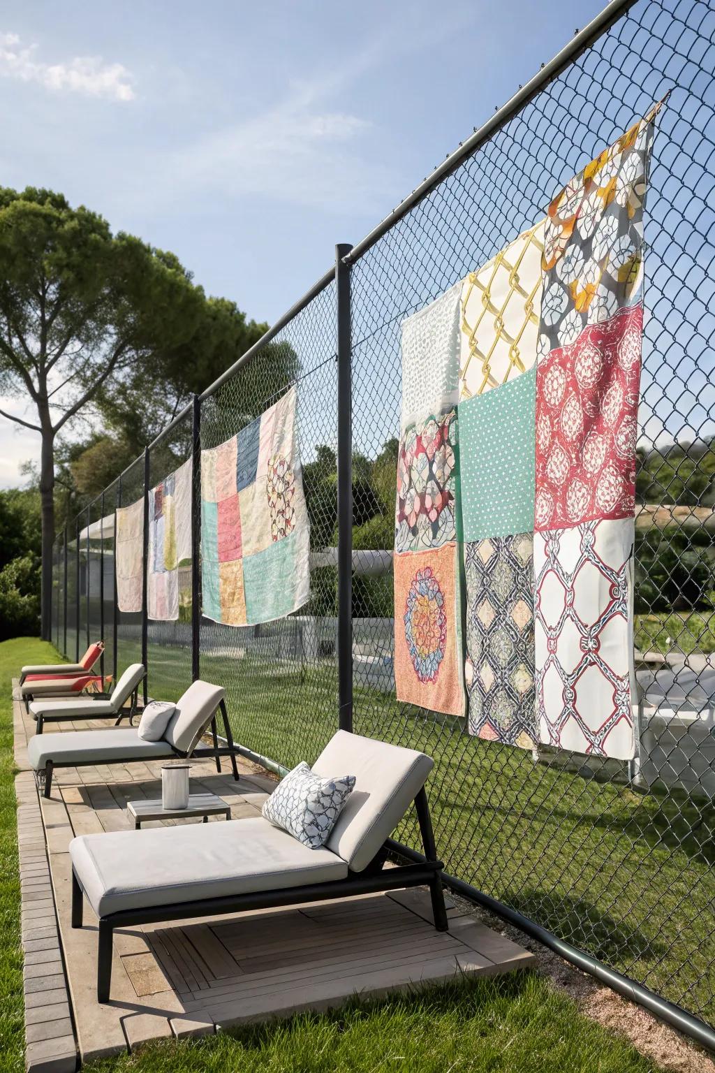 Patterned sheets make your fence a stylish focal point.