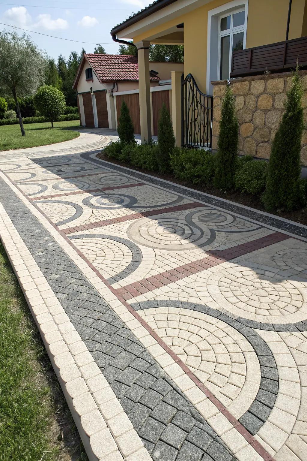Artistic paving transforms your driveway into a visual masterpiece.
