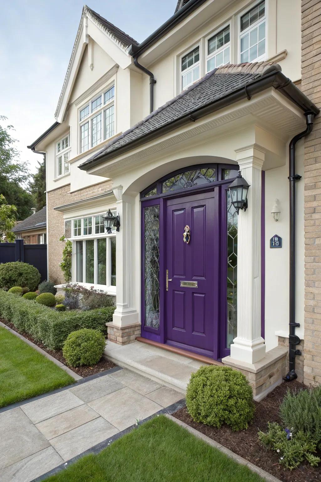 Sapphire-tinted doors add a gemstone-like luxury to your entrance.