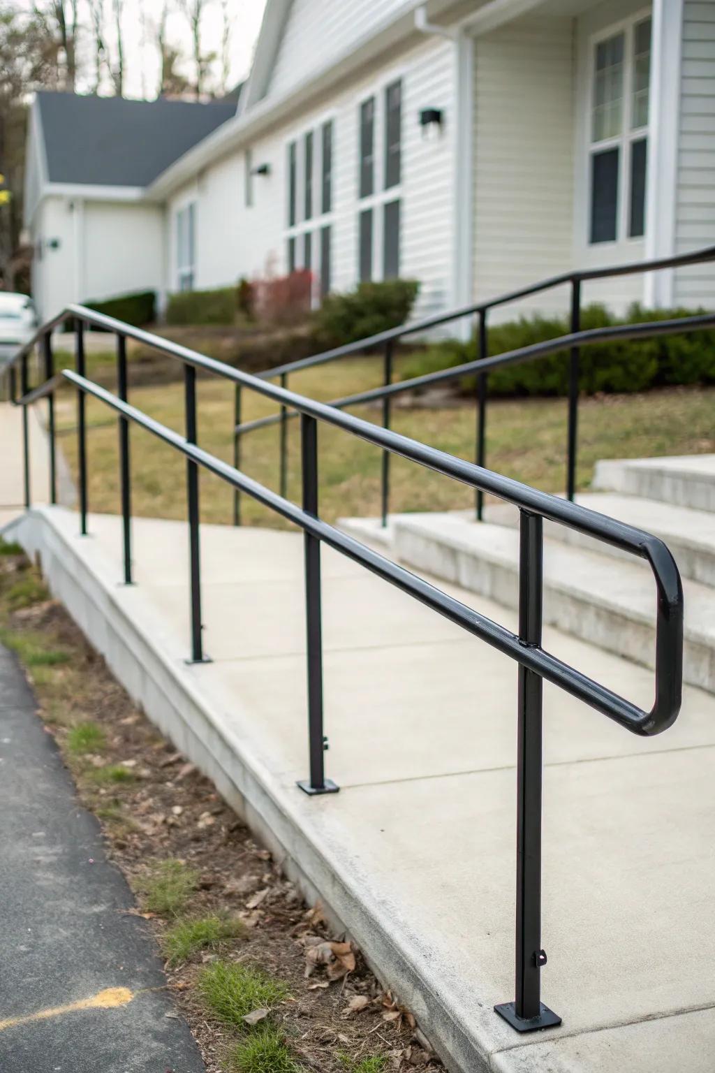 Minimalist handrails offer simple elegance.