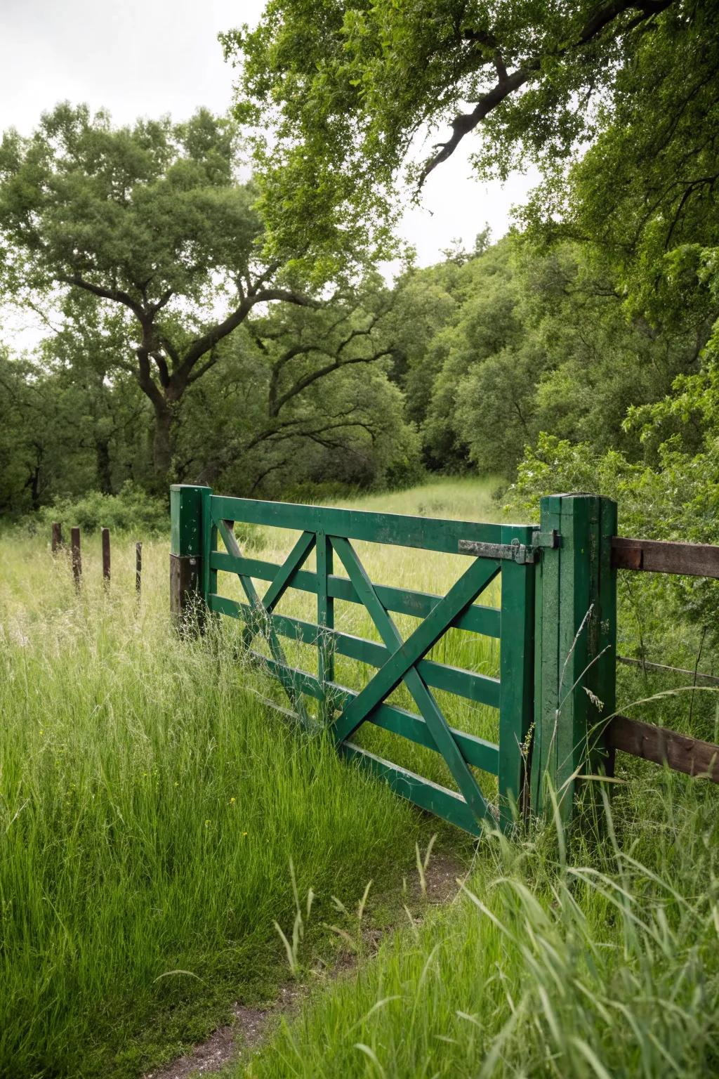 A ranch gate with a splash of color.