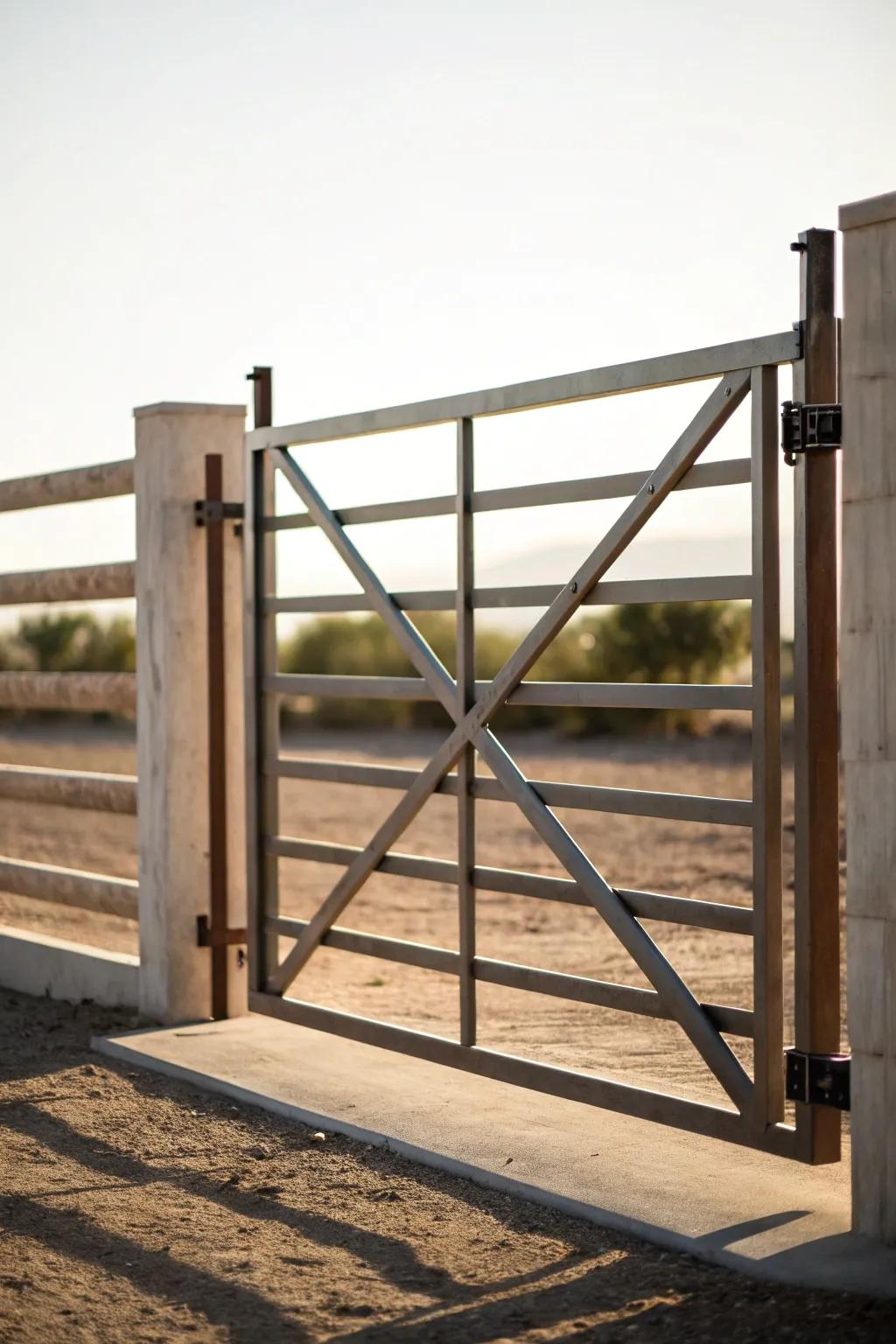 Simplicity and elegance in a minimalist gate design.