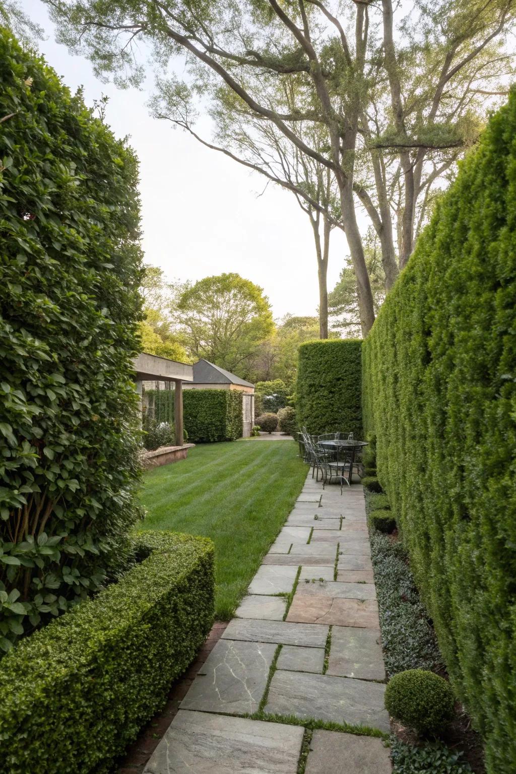 Natural screens provide privacy and seclusion in your backyard.