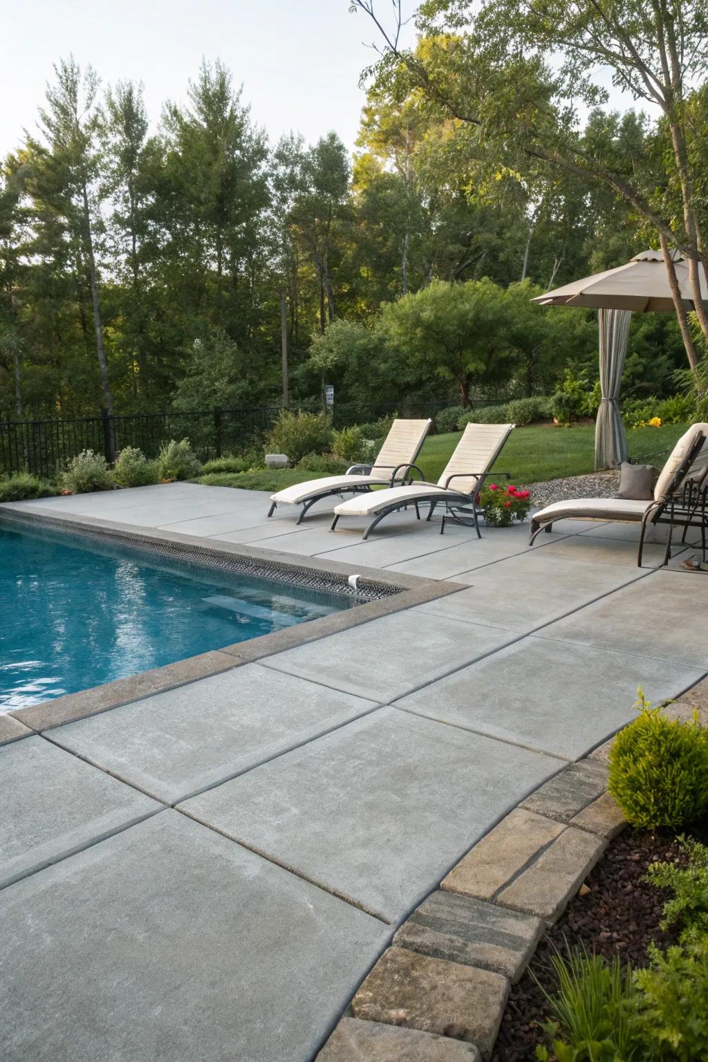 Enhance your poolside experience with a thoughtfully designed patio.