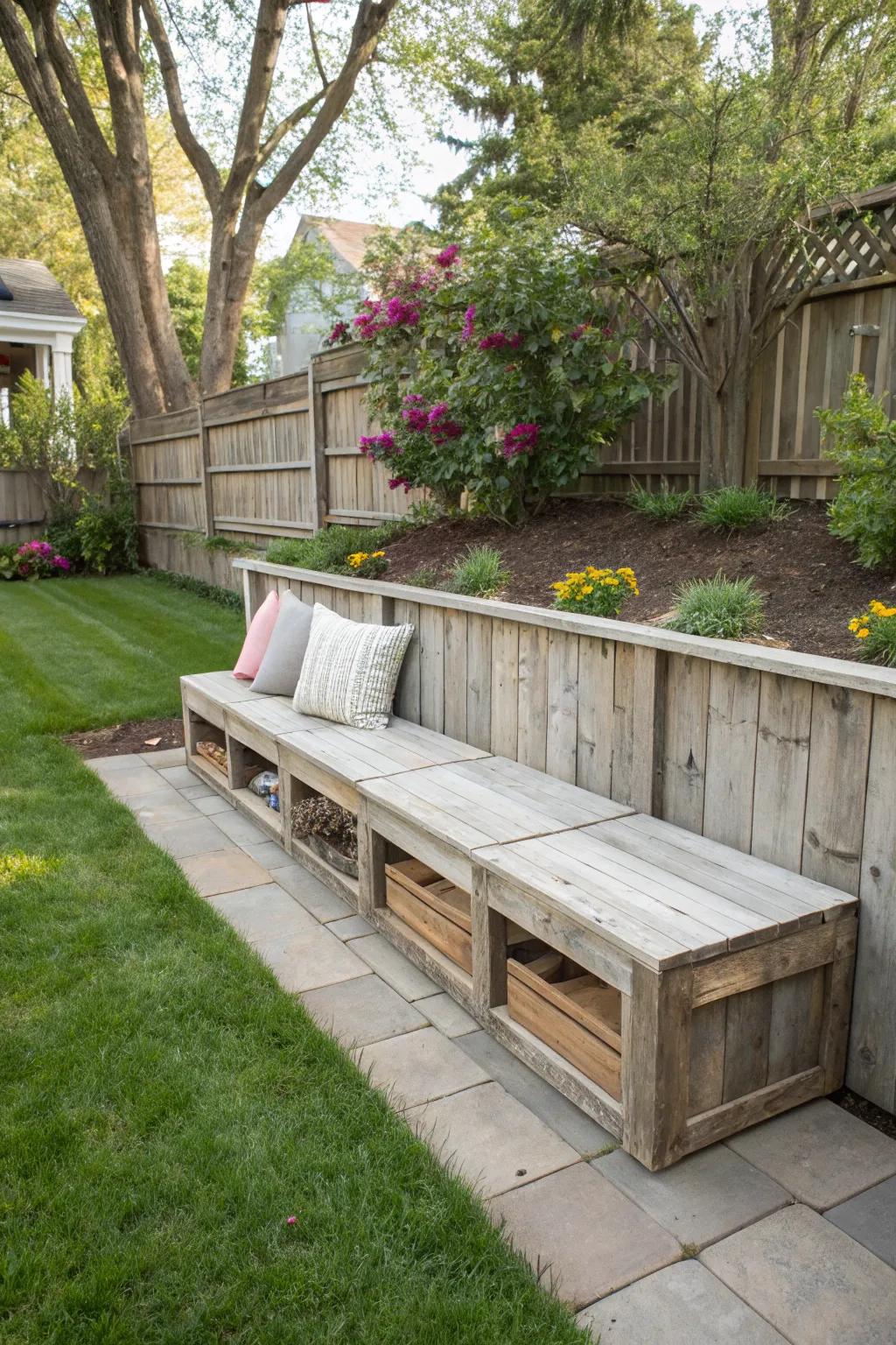 Hidden storage keeps outdoor essentials out of sight.