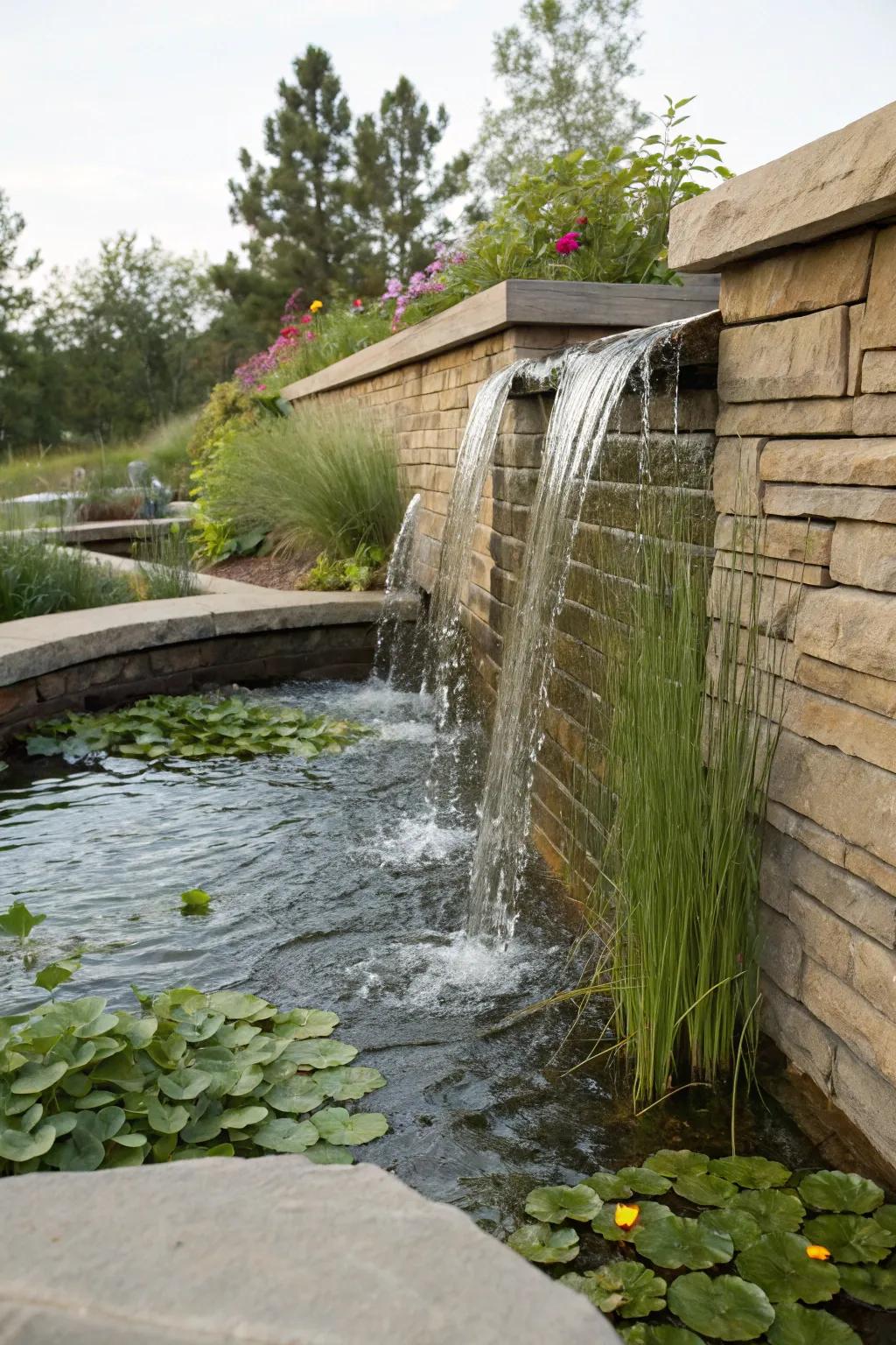 Eco-friendly filtration keeps your water feature clean and green.