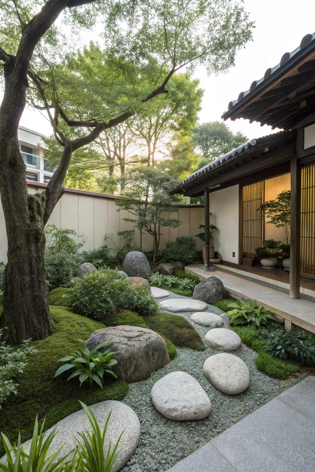 Zen garden border for a peaceful retreat