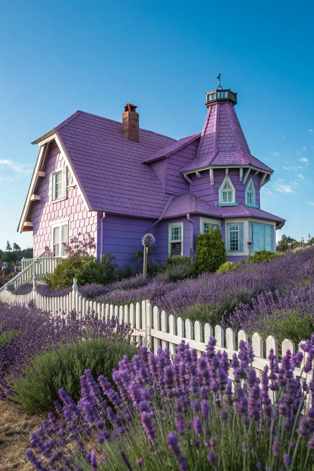 Whimsy and flair with a purple roof.