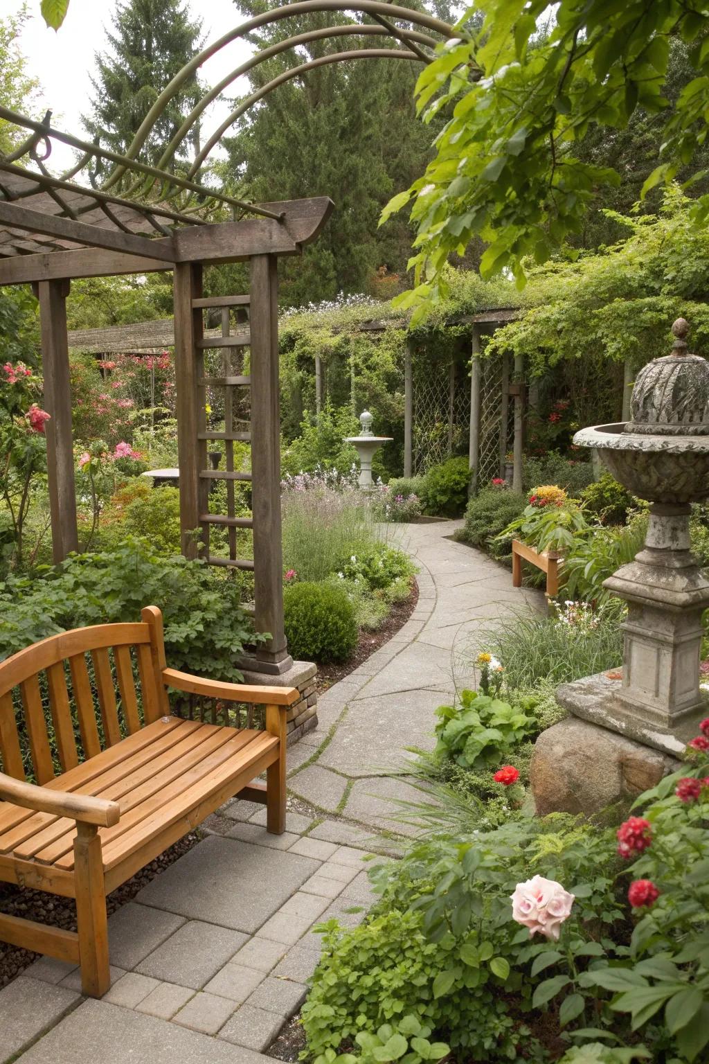 Garden with a mix of textures