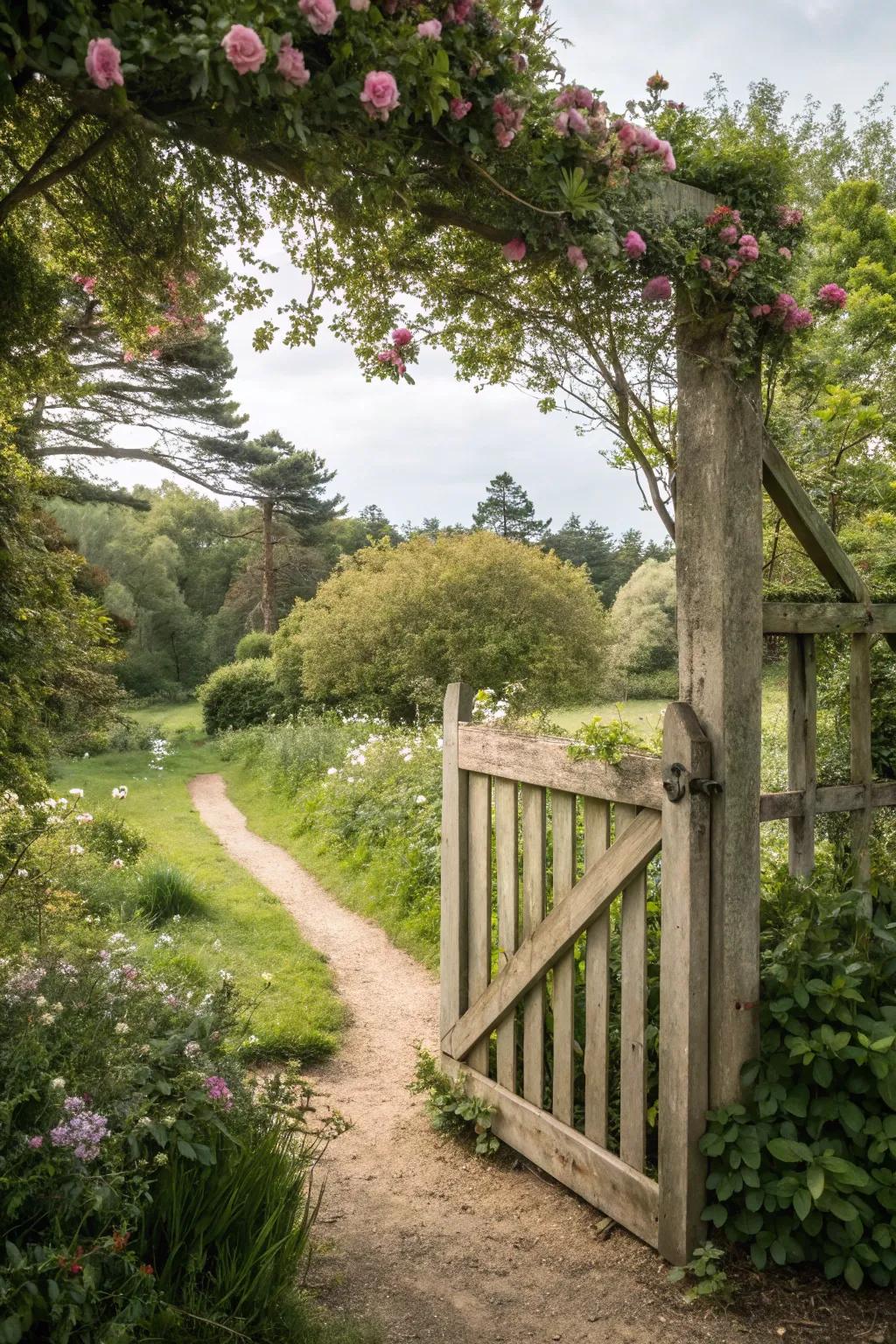 A simple gate that lets nature shine through