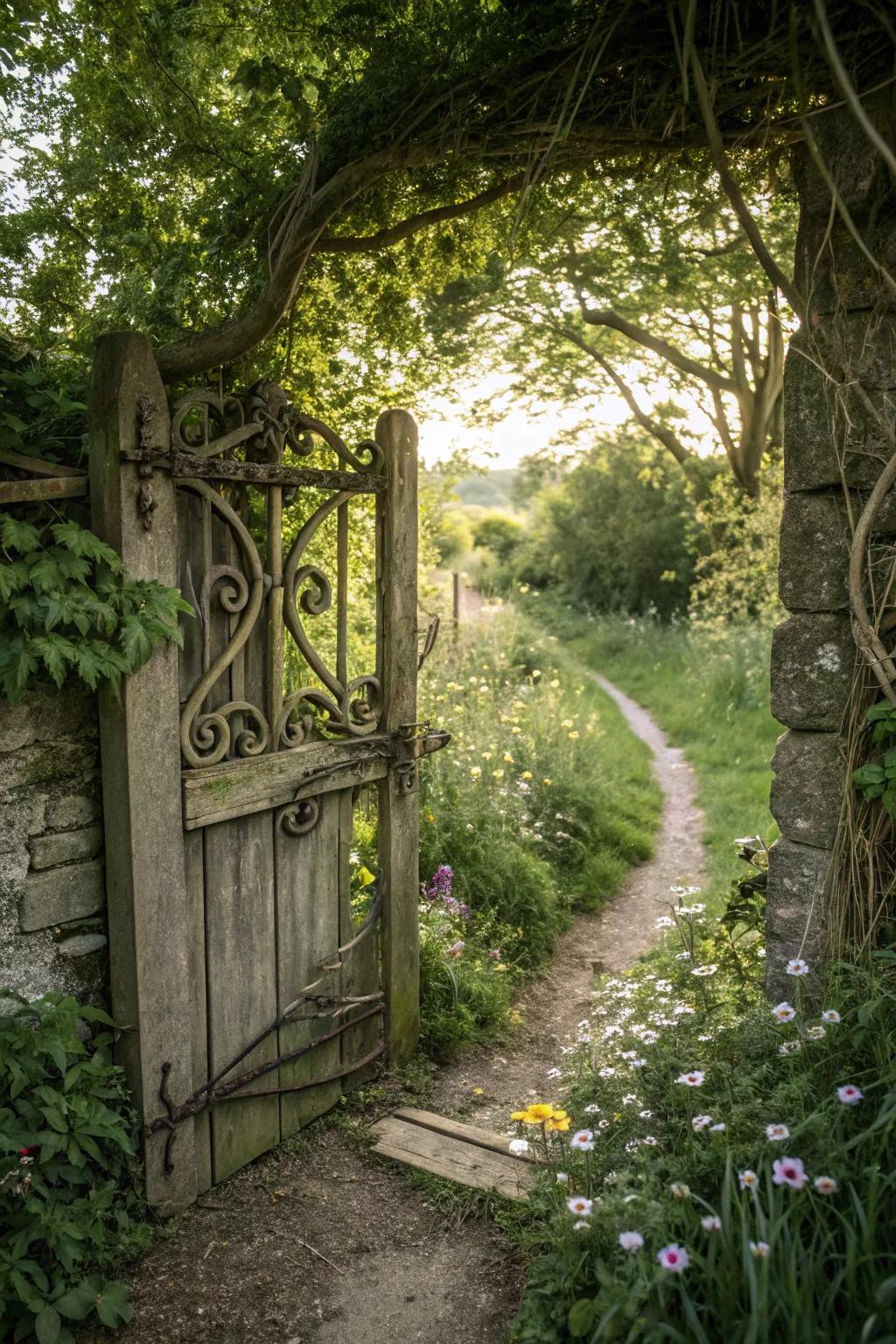 A secret garden gate leading to a hidden paradise.
