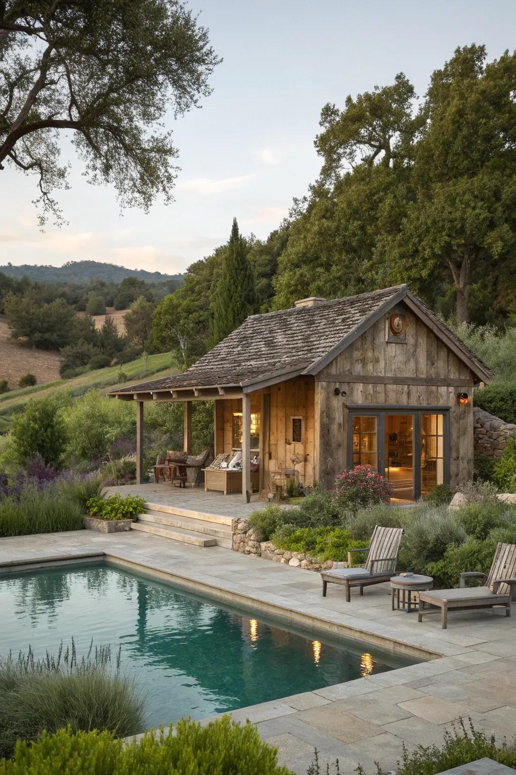 Landscape pockets bring a touch of nature to the poolside.