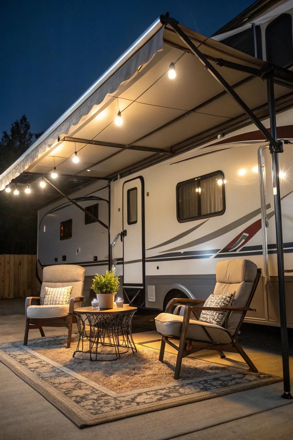 Awning lights are essential for creating a comfortable outdoor space.