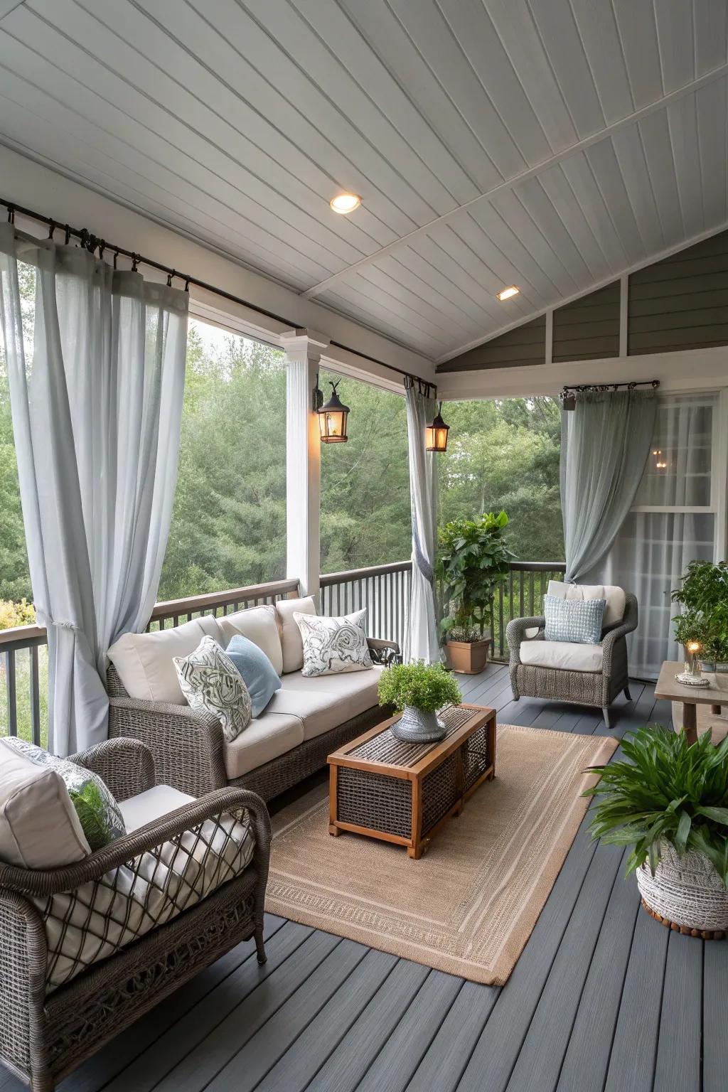 Neutral gray walls provide a versatile backdrop for any decor.