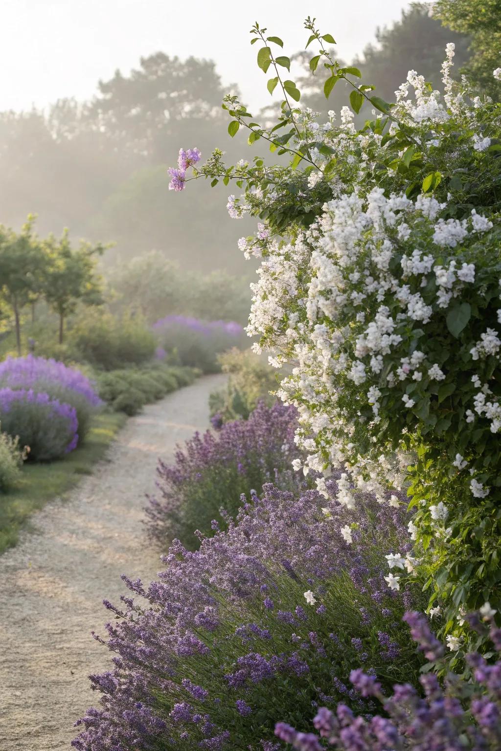 Fragrance zones filled with lavender and jasmine for aromatic delight.