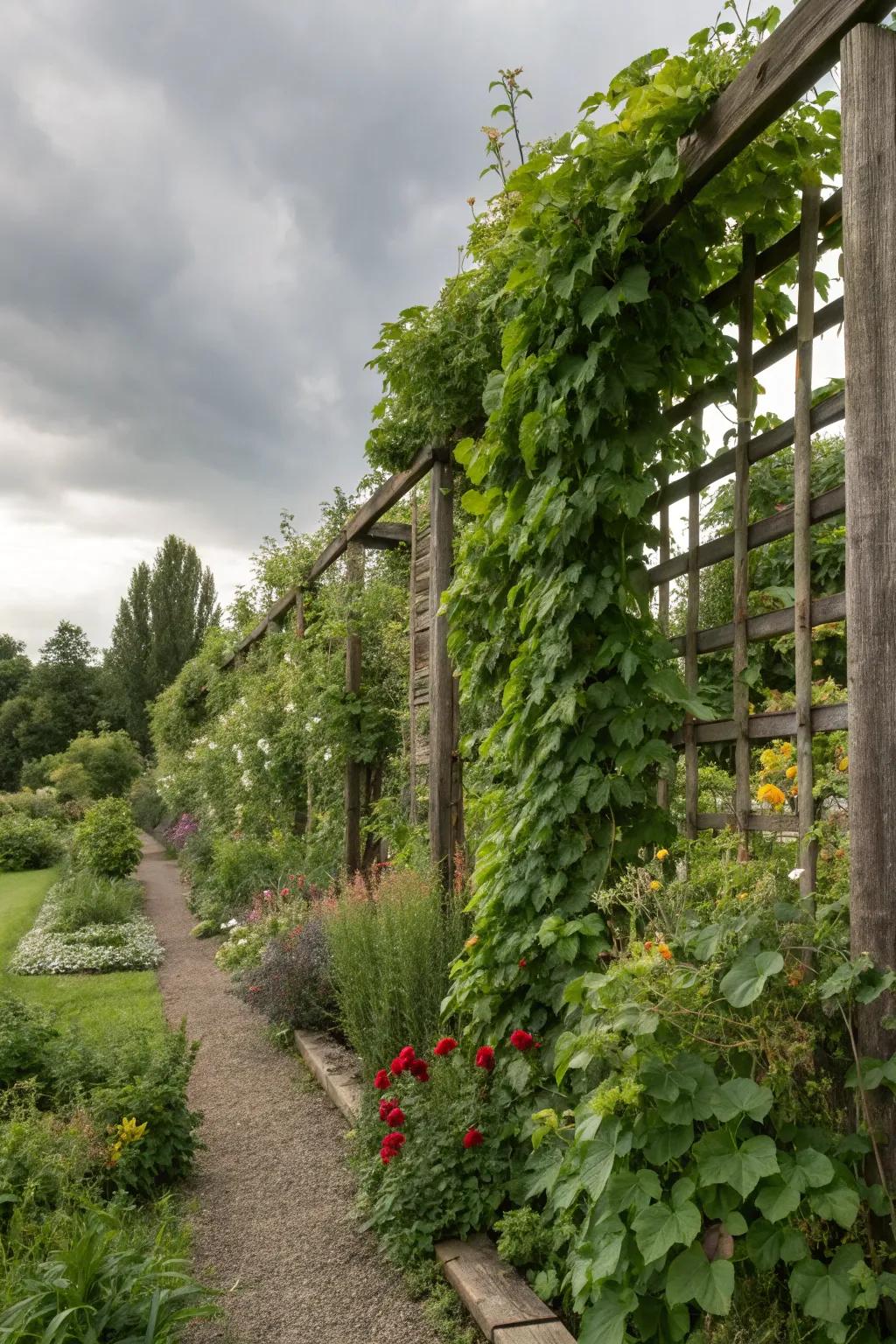 Vertical gardens make the most of small shady spaces.