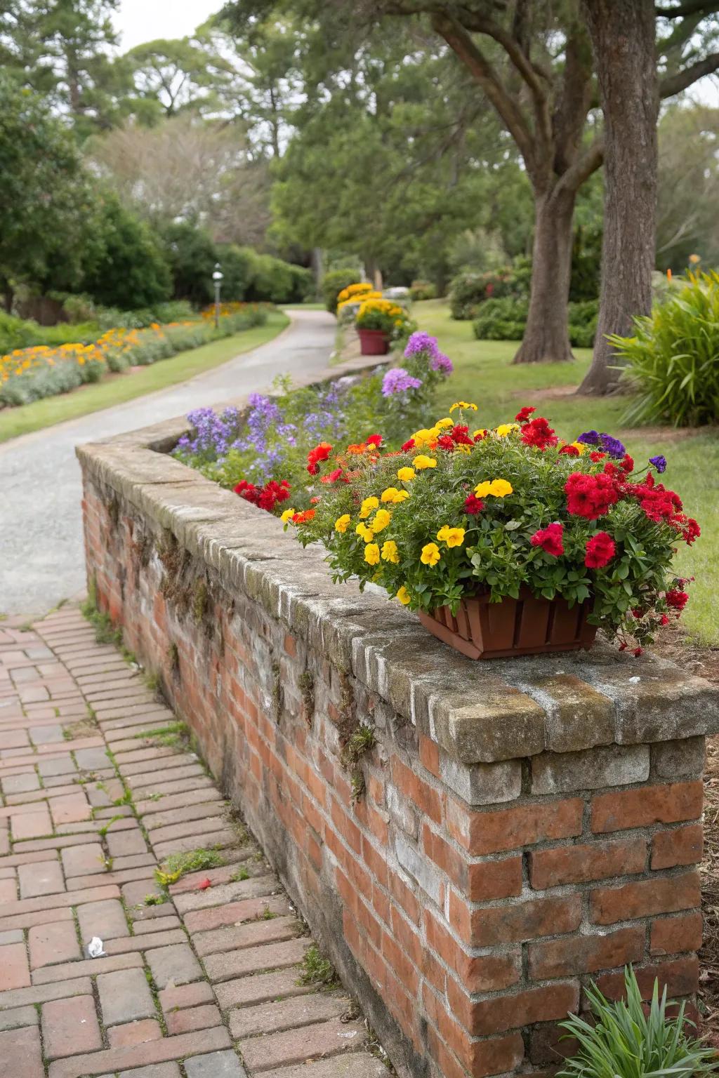Bring color to your walls with built-in planters.