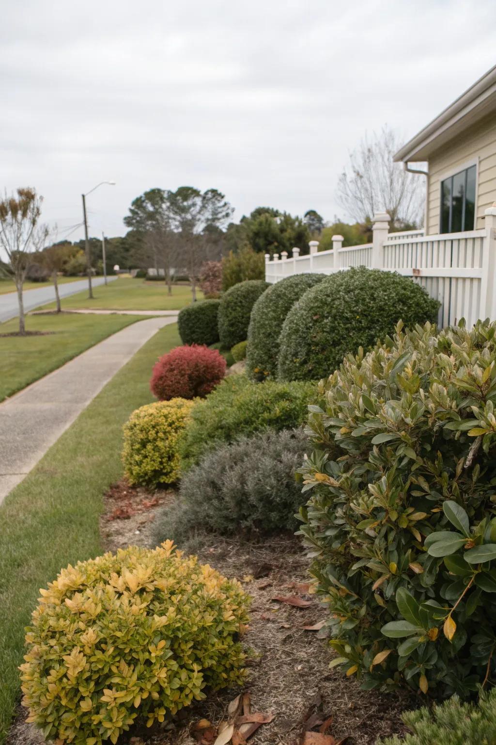 Textures add richness to your front yard landscape.