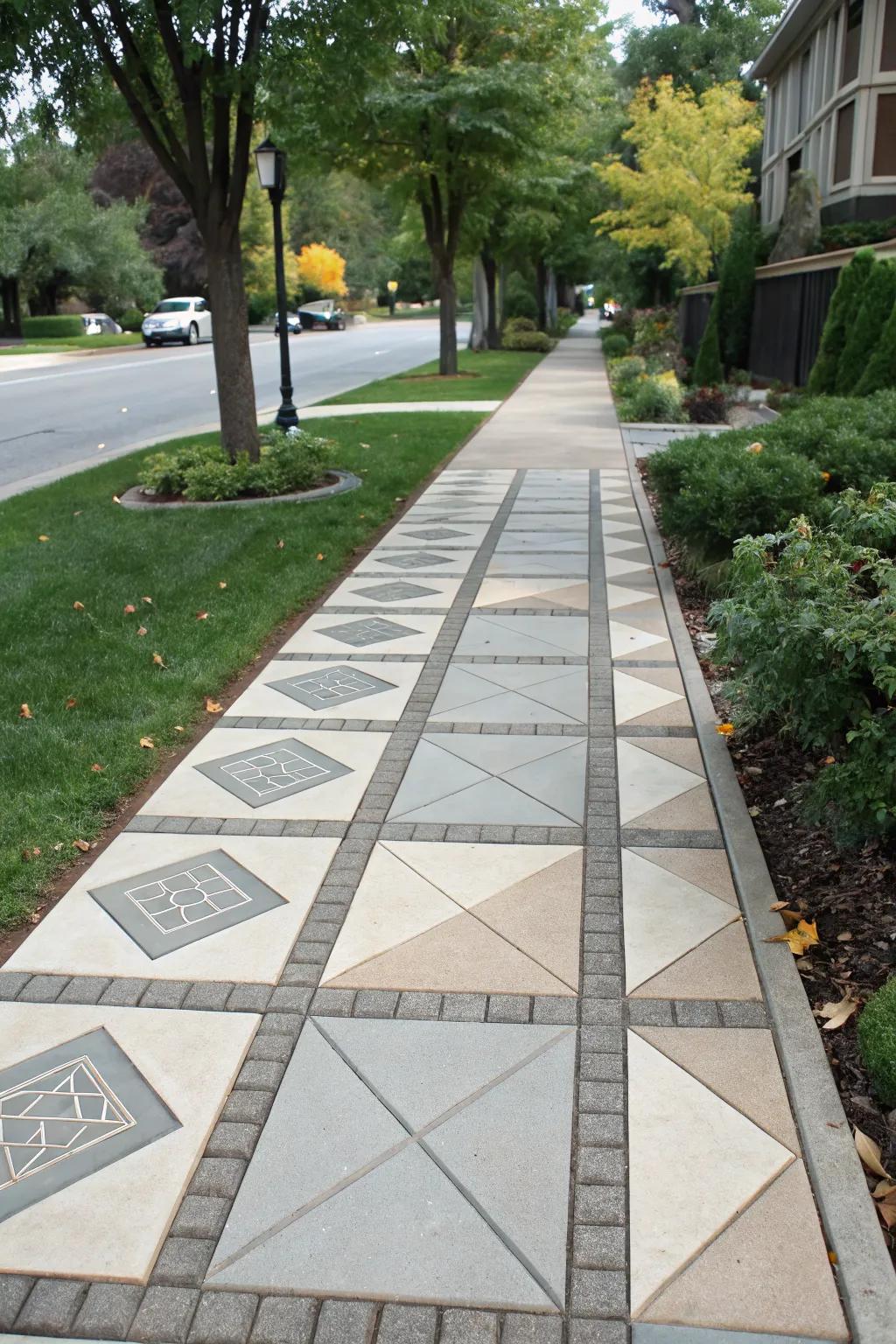Concrete pavers offer modern aesthetics and flexibility.