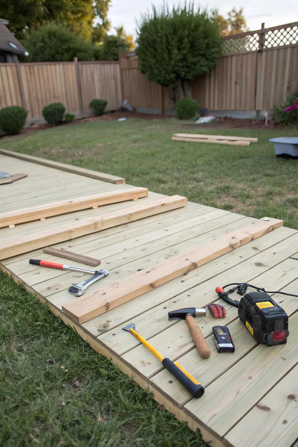 DIY deck kits simplify the building process for quick and easy setup.