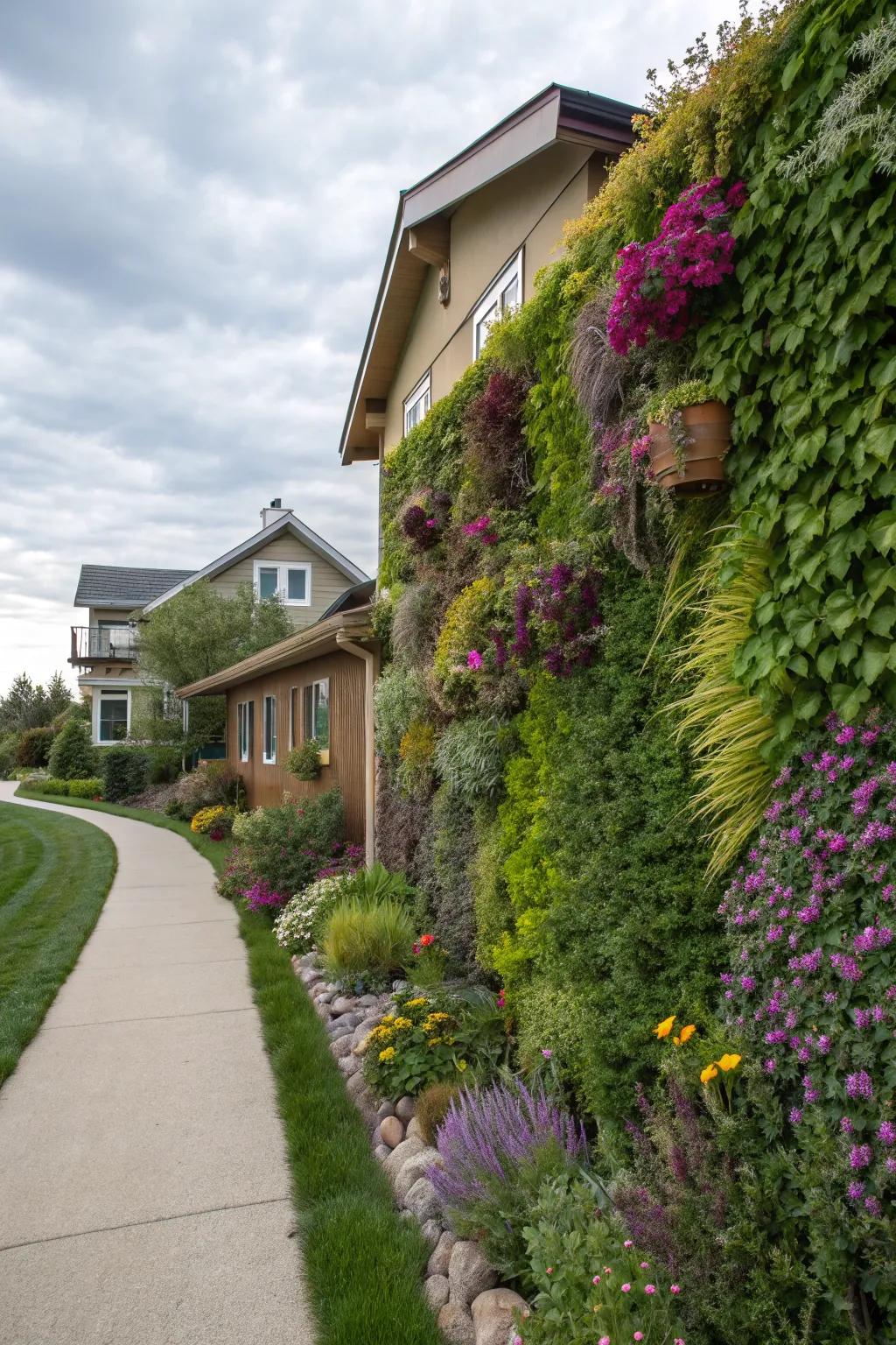 Vertical gardens maximize space beautifully.