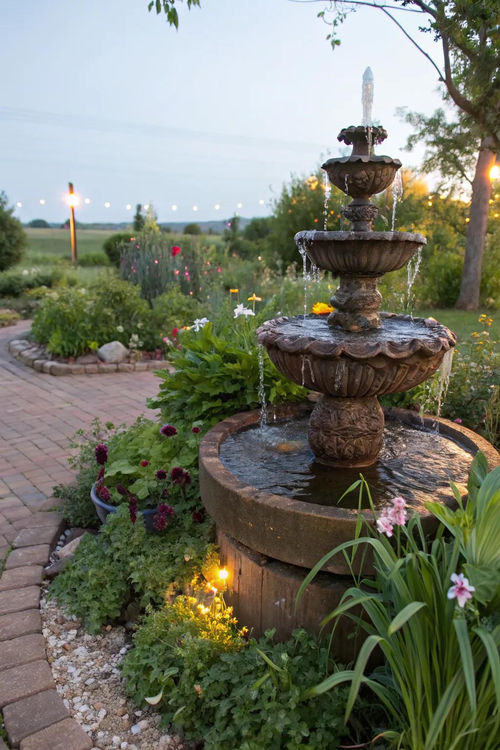 Get creative with a DIY recycled material fountain.