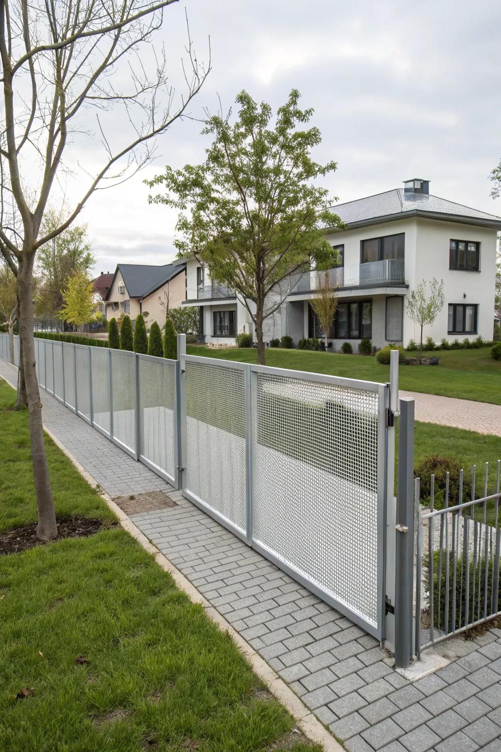 Modern mesh for a stylish sliding gate