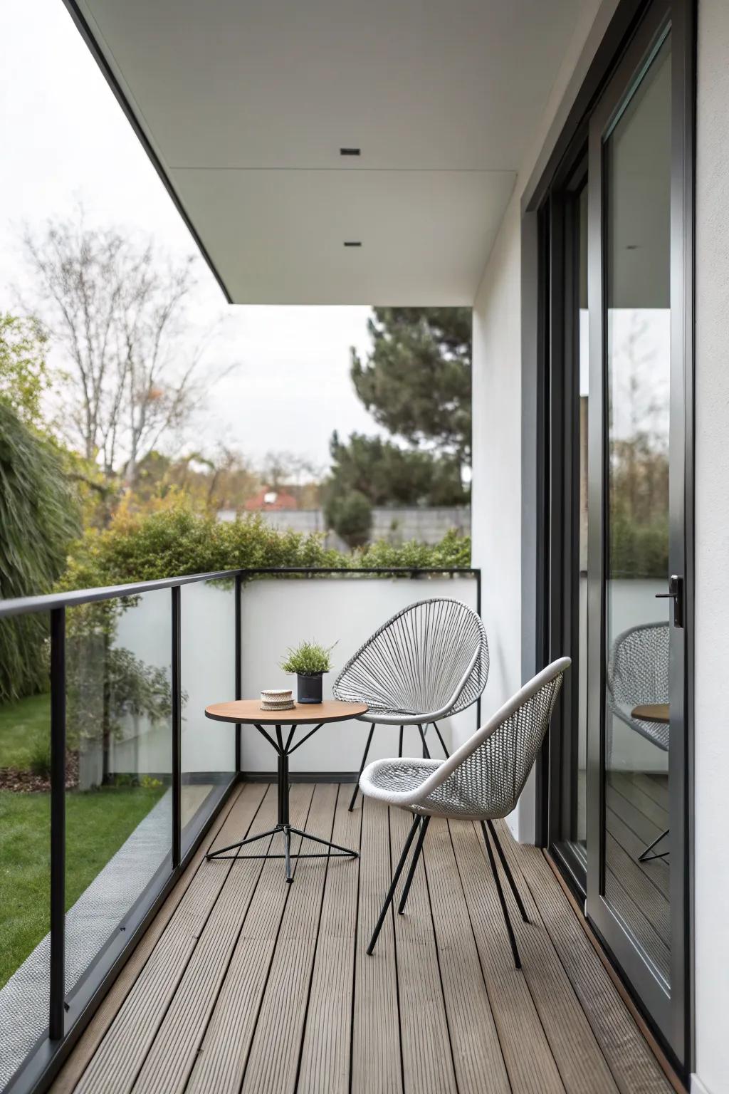 A modern aesthetic brings sophistication to your deck.