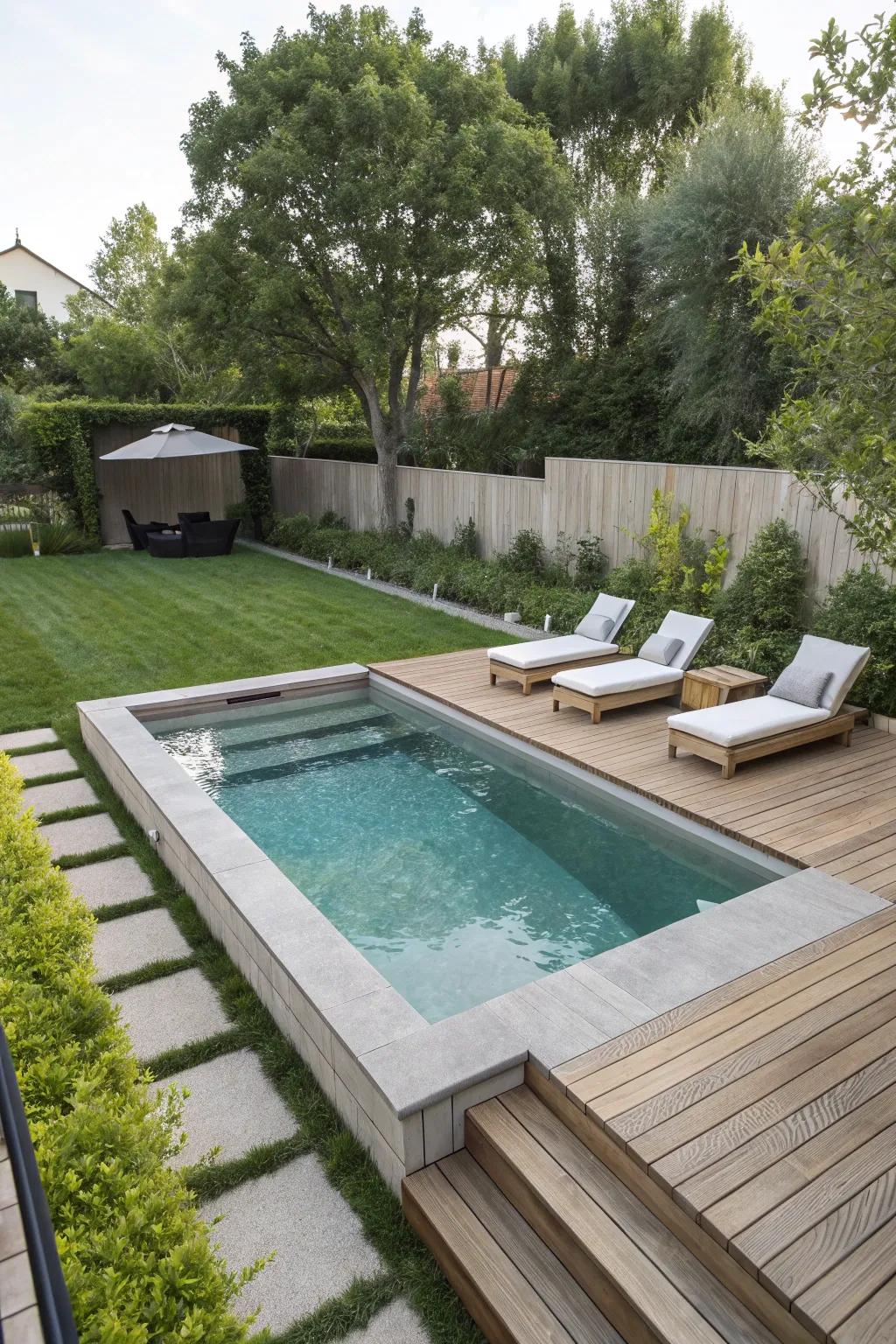 Relax in style with built-in seating.