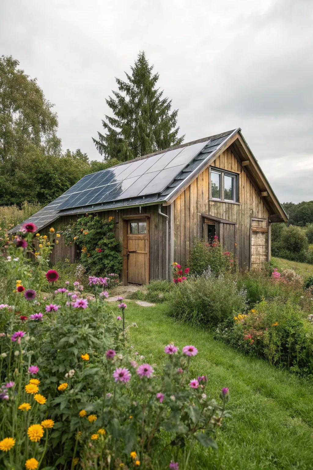 An eco-friendly barn harnessing the power of the sun.