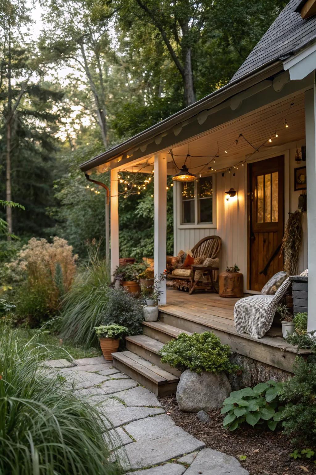 Seamlessly integrate your porch with natural surroundings.