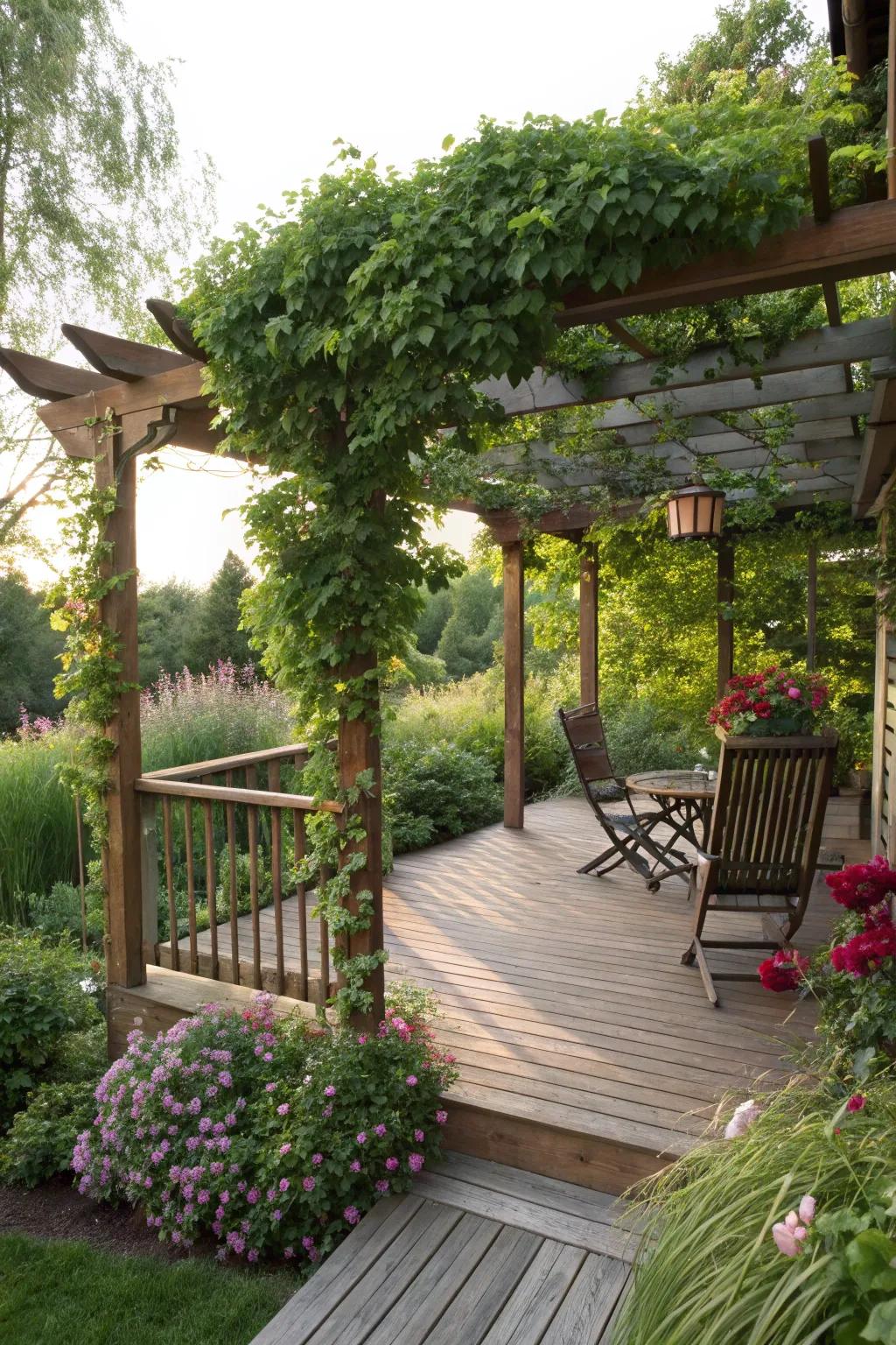 Pergolas add shade and elegance to small decks.