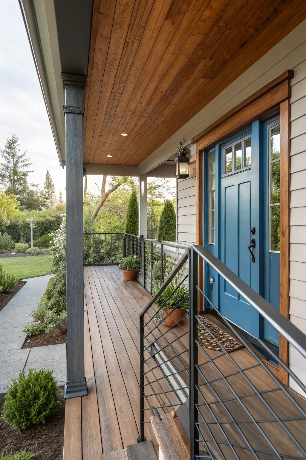 A mix of materials creates an inviting and textured space