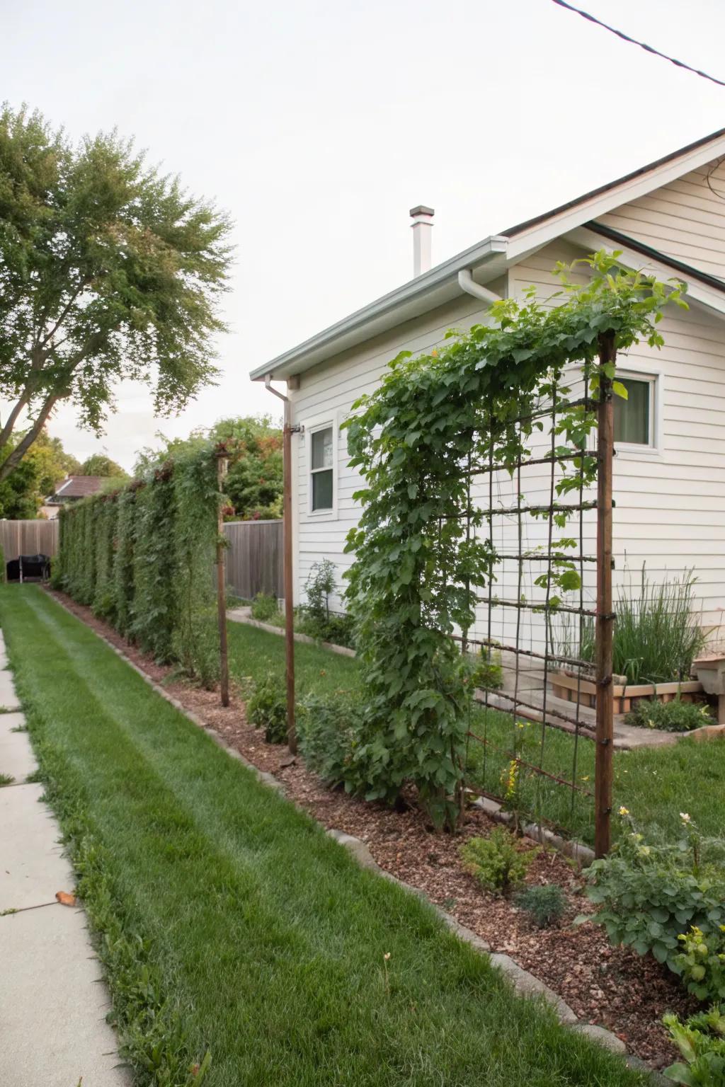 A living fence adds privacy and greenery.