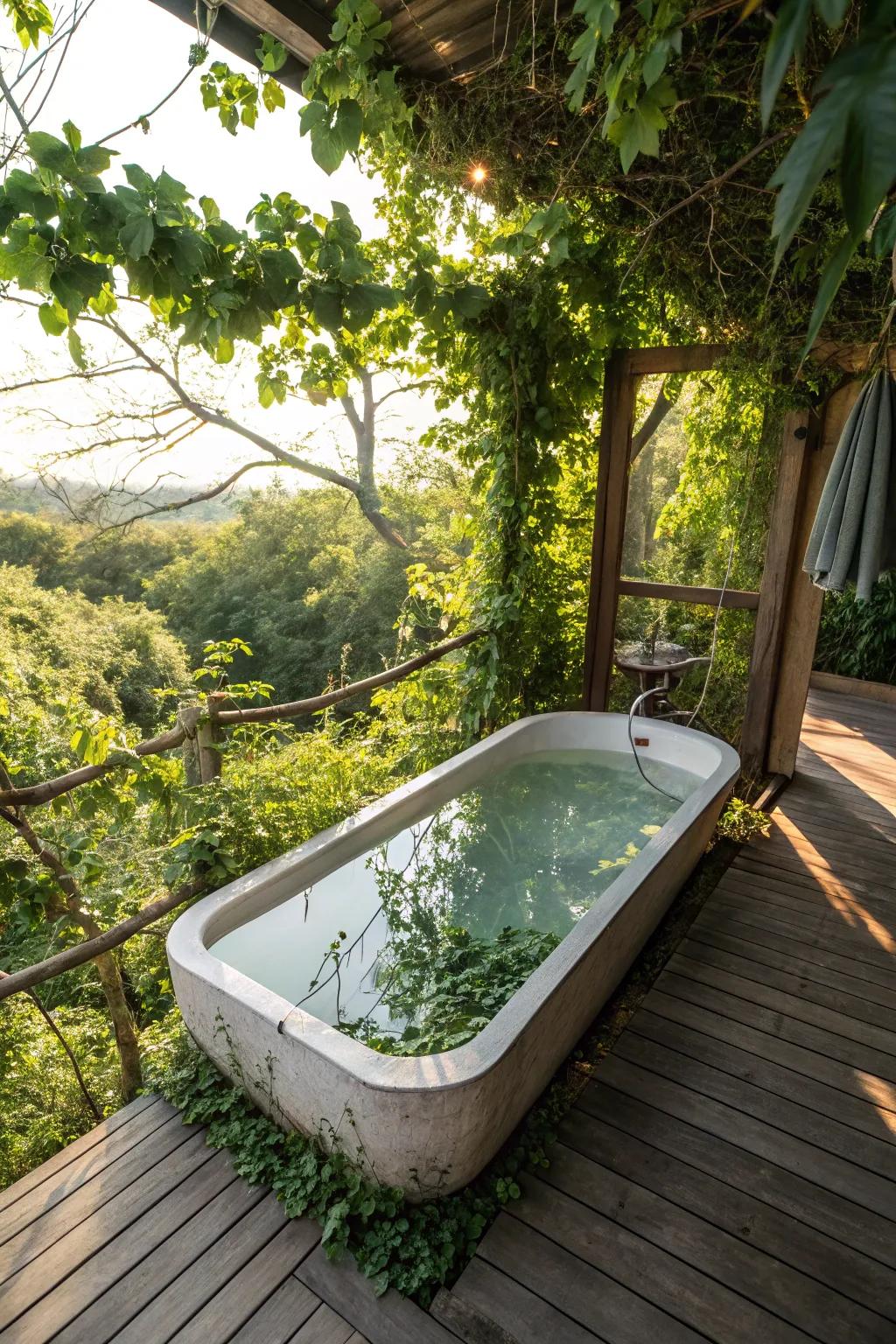 Sunken tubs offer luxury and save space.