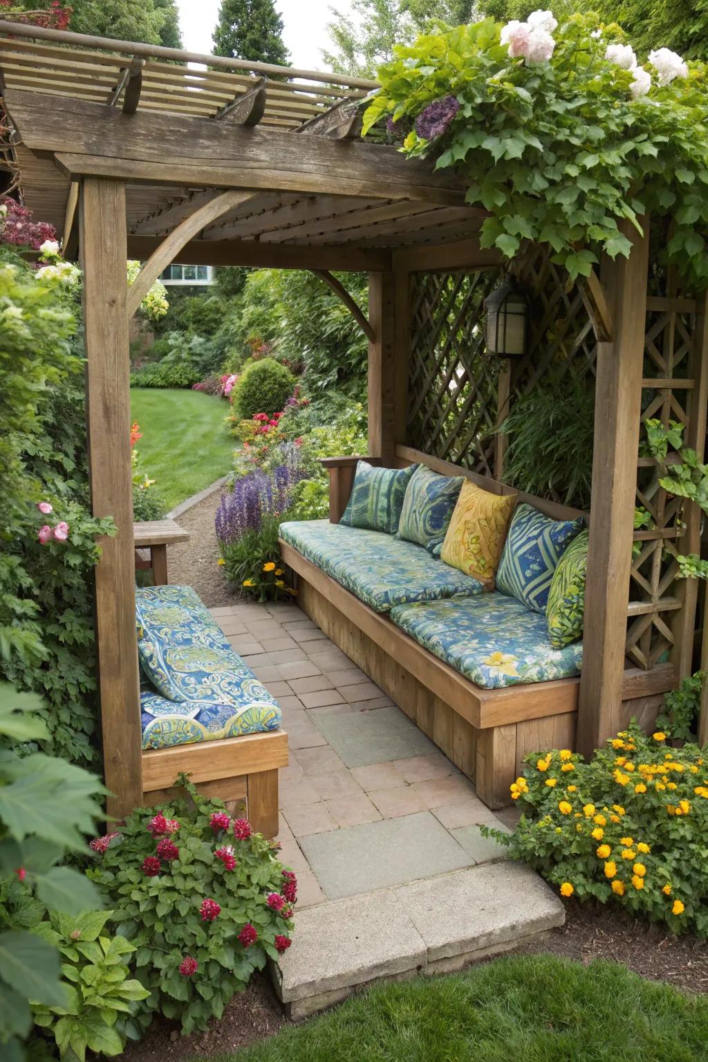 Built-in seating maximizes space.