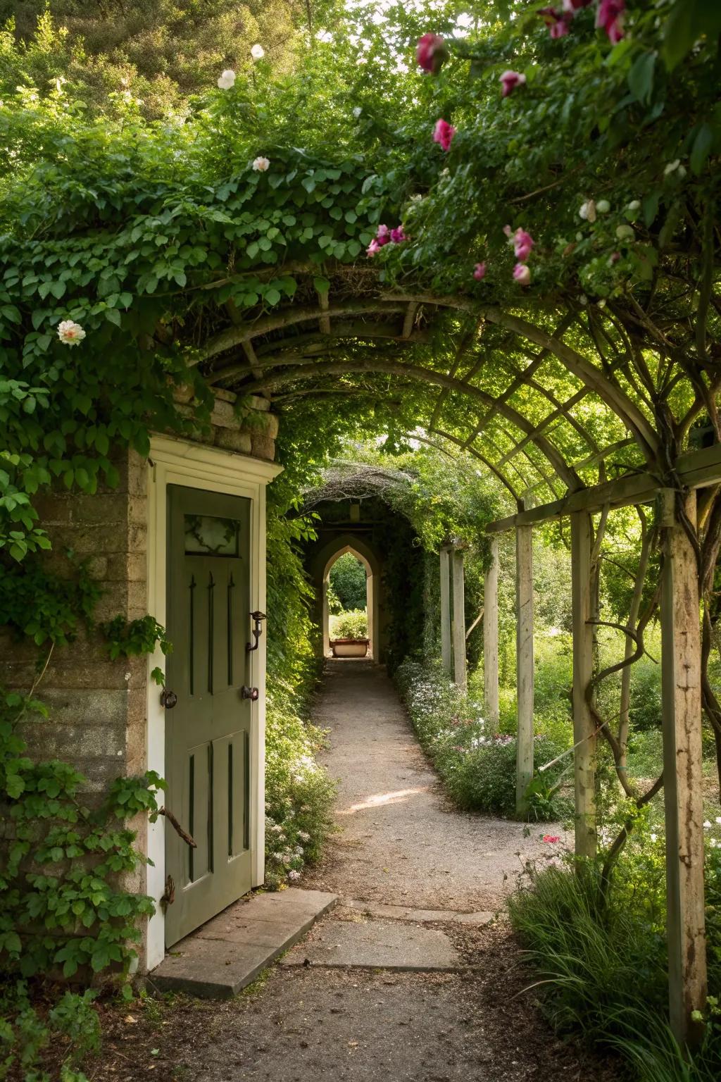 An arbor welcomes you into your sacred space.