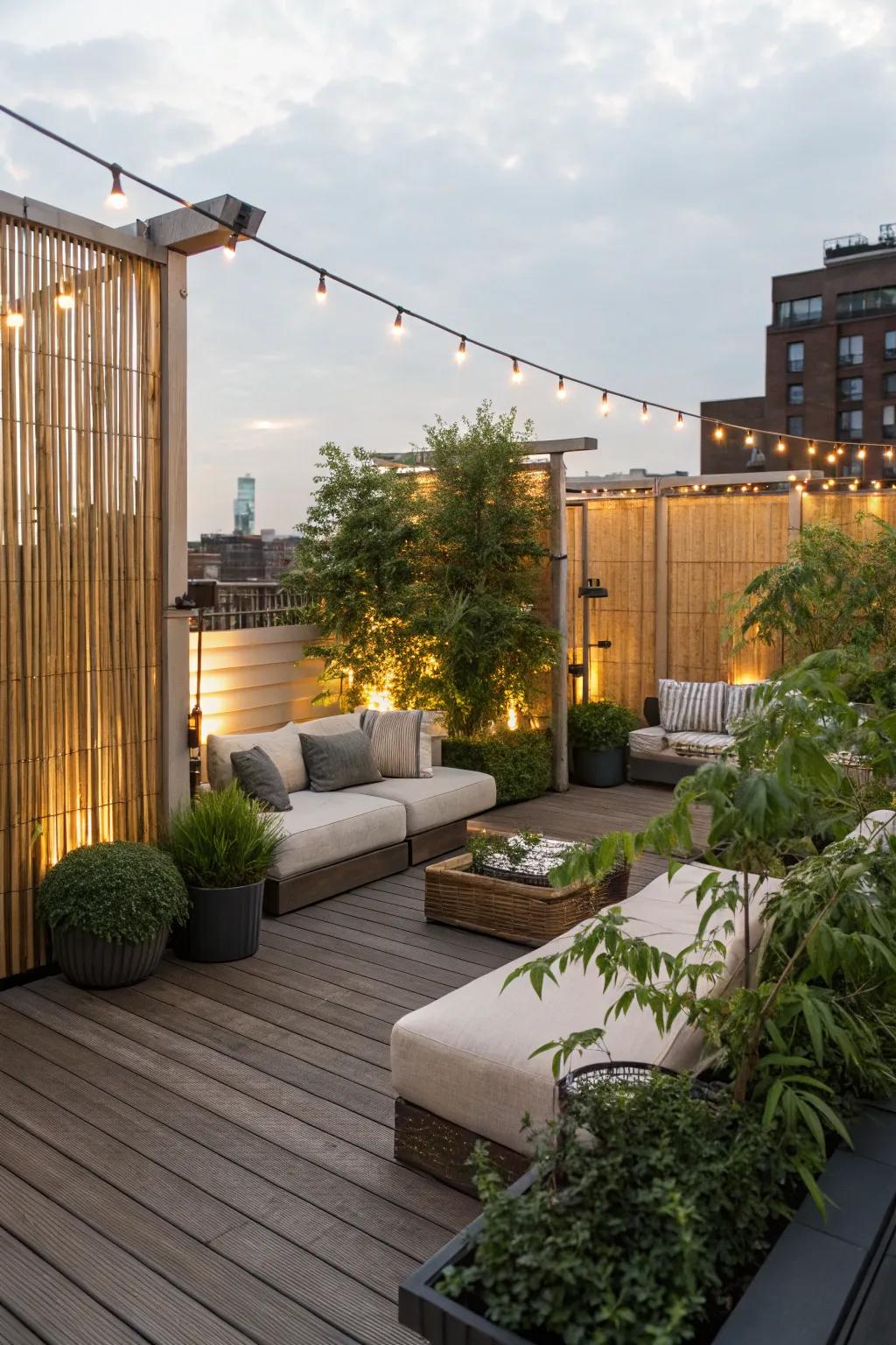 Privacy screens turn your deck into a hidden oasis.