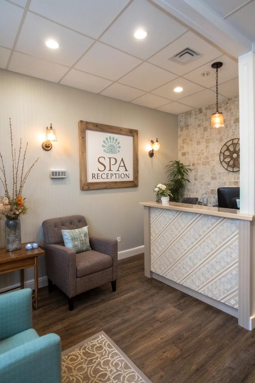 Subtle branding elements integrate seamlessly with the decor.
