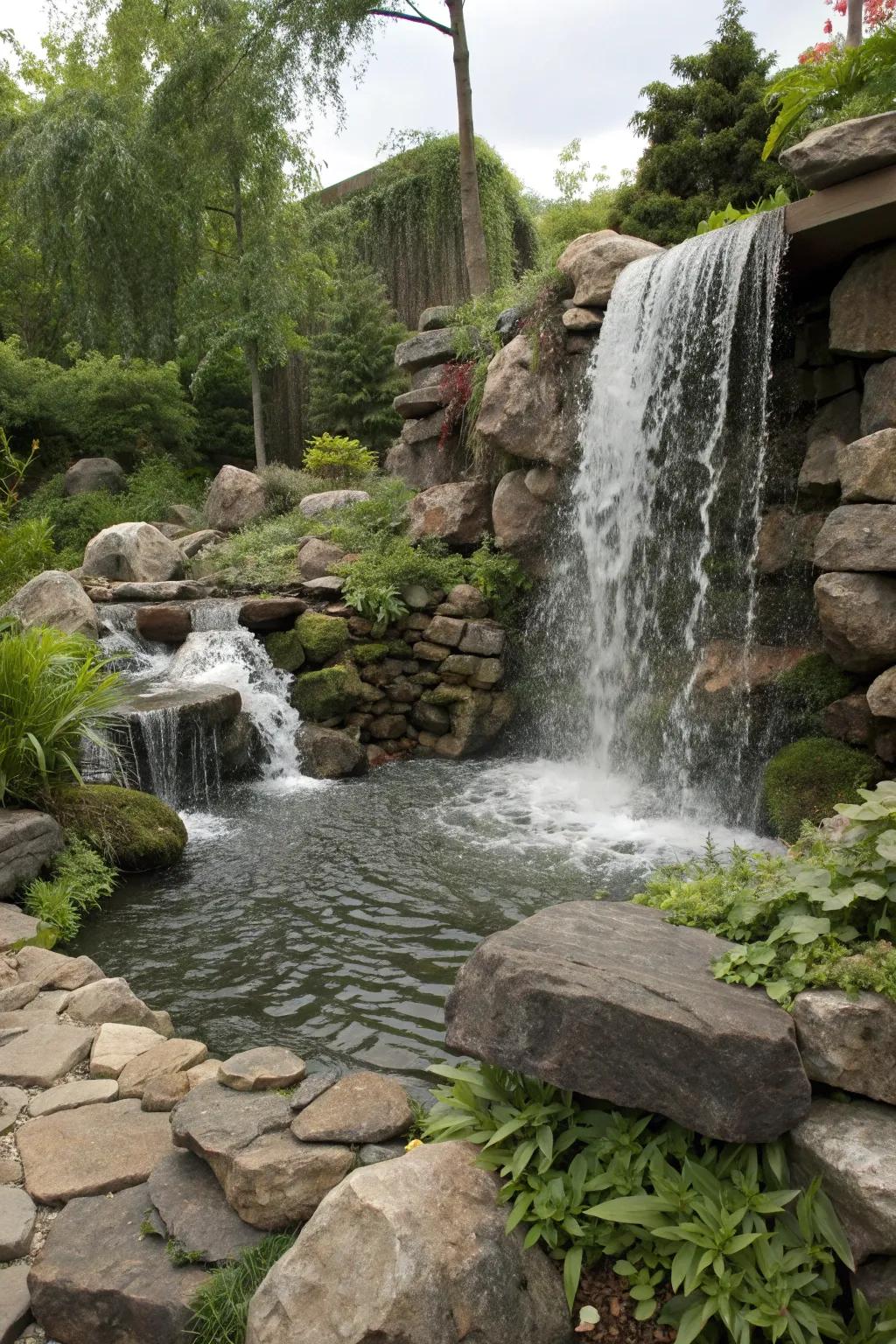 Blend materials for a waterfall that's uniquely yours.