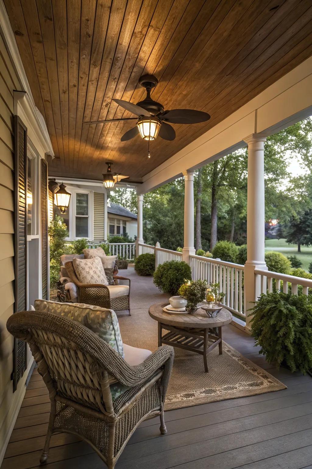 Ceiling fans offer breezy comfort.