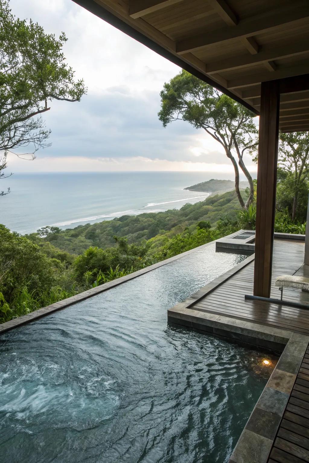 An infinity edge offers a breathtaking visual of endless water flow.