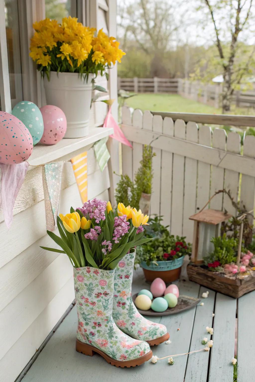 Seasonal accessories add a playful touch to your porch.