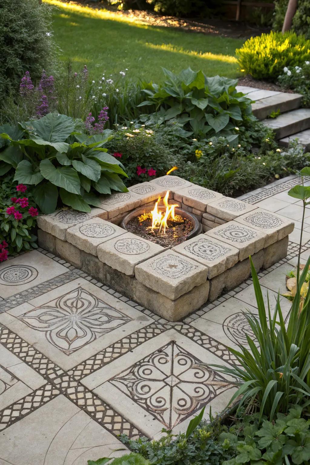 Unique paver patterns make your fire pit a personal statement.