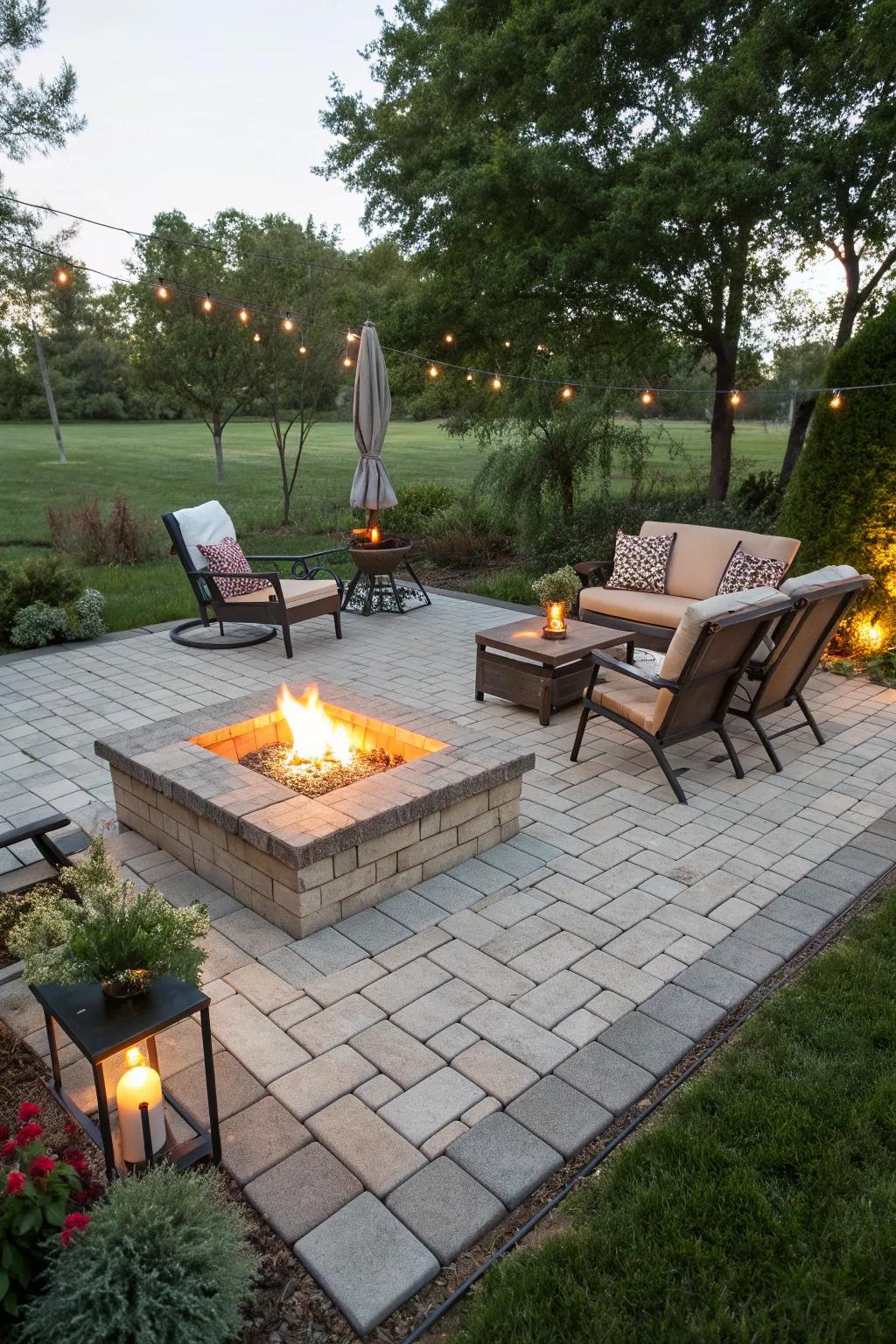 Enjoy flexibility with a portable fire pit on your patio.