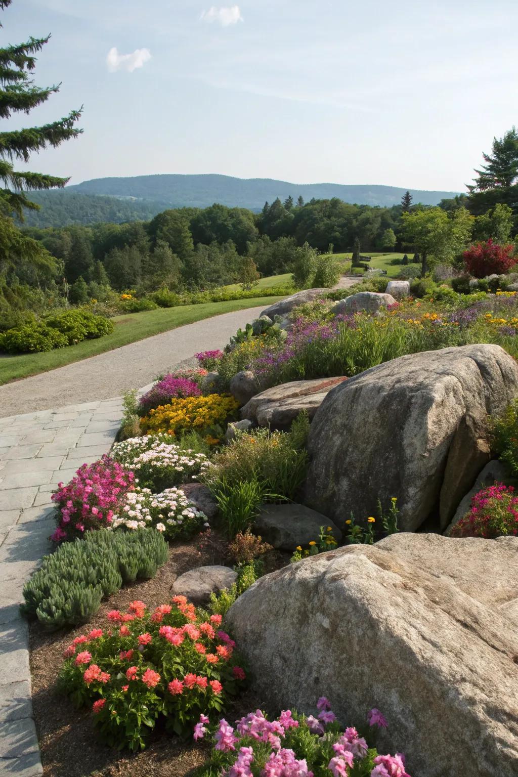 Boulder borders make a bold garden statement.